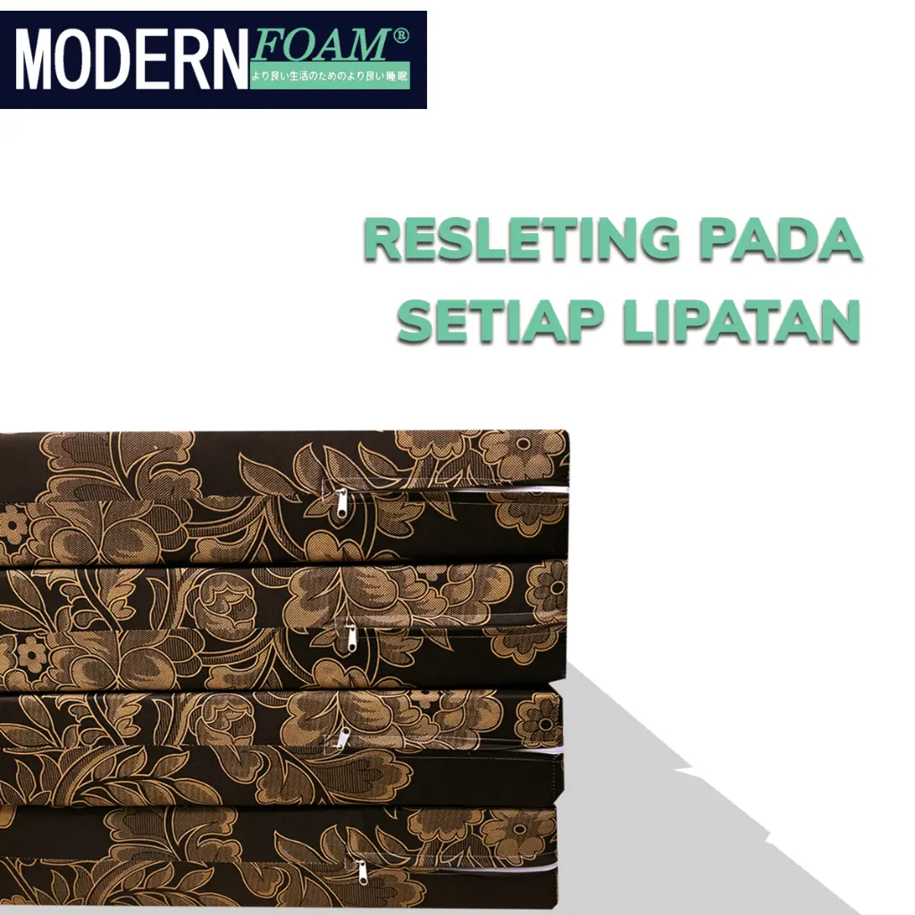 Kasur Lipat Lantai Modern Foam Motif Batik Resleting.webp